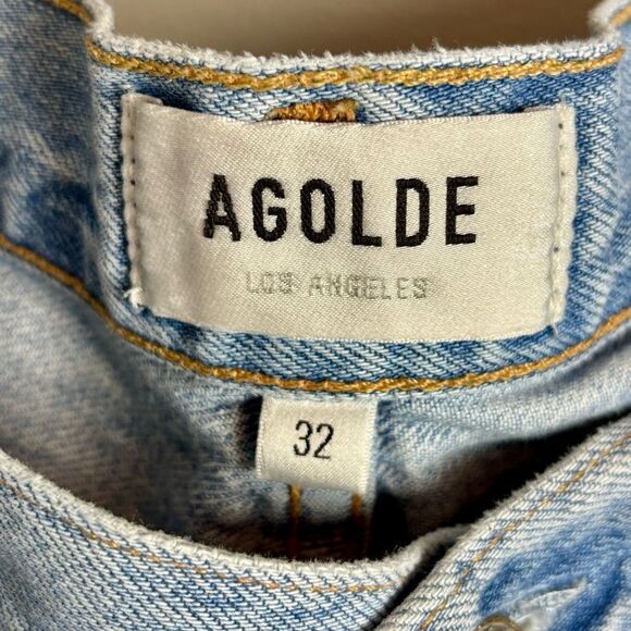 Agolde Jamie high rise classic distressed‎ slim fit button fly jeans size 32 - Picture 4 of 16